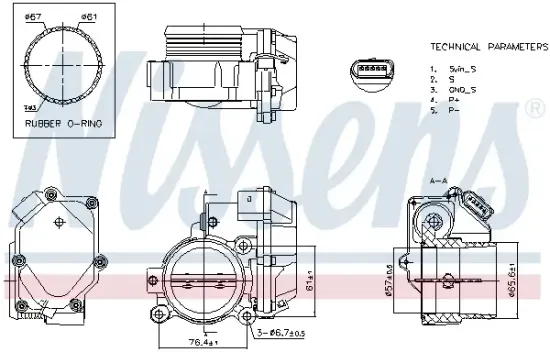 Drosselklappenstutzen 12 V NISSENS 955176 Bild Drosselklappenstutzen 12 V NISSENS 955176