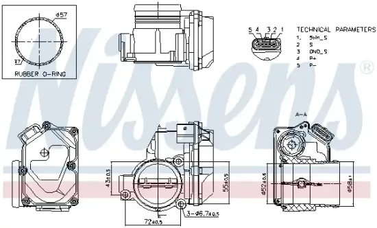Drosselklappenstutzen 12 V NISSENS 955187 Bild Drosselklappenstutzen 12 V NISSENS 955187