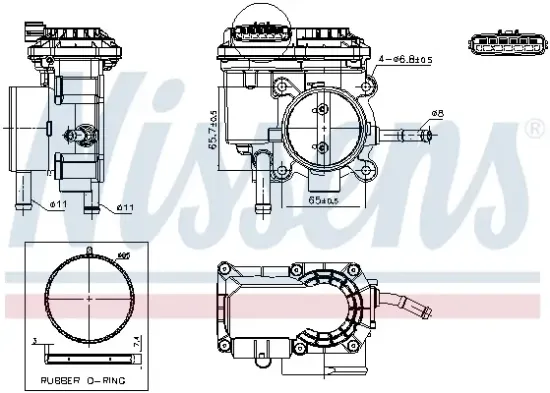 Drosselklappenstutzen 12 V NISSENS 955237 Bild Drosselklappenstutzen 12 V NISSENS 955237