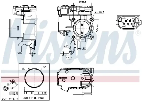 Drosselklappenstutzen 12 V NISSENS 955247 Bild Drosselklappenstutzen 12 V NISSENS 955247