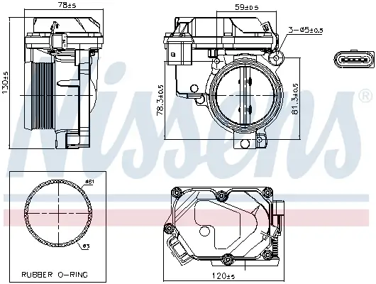Drosselklappenstutzen 12 V NISSENS 955259 Bild Drosselklappenstutzen 12 V NISSENS 955259