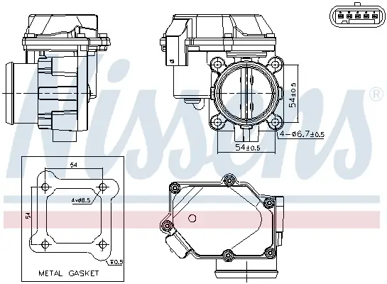 Drosselklappenstutzen 12 V NISSENS 955260 Bild Drosselklappenstutzen 12 V NISSENS 955260