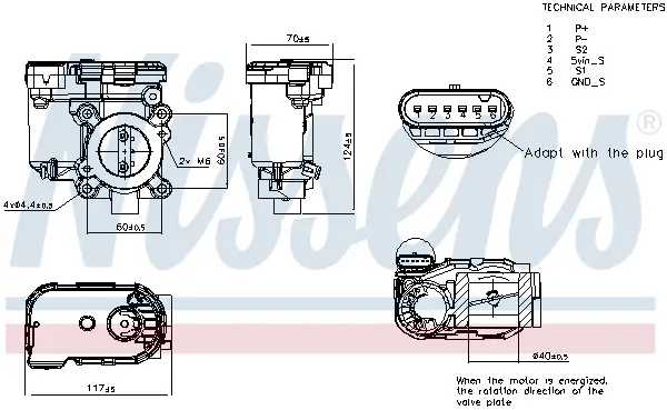 Drosselklappenstutzen 5 V NISSENS 955322