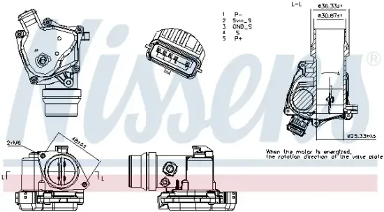 Drosselklappenstutzen 5 V NISSENS 955334 Bild Drosselklappenstutzen 5 V NISSENS 955334