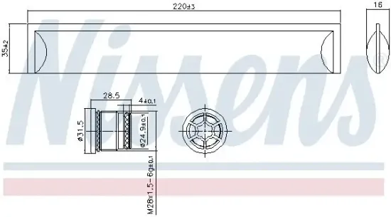 Trockner, Klimaanlage NISSENS 95554 Bild Trockner, Klimaanlage NISSENS 95554