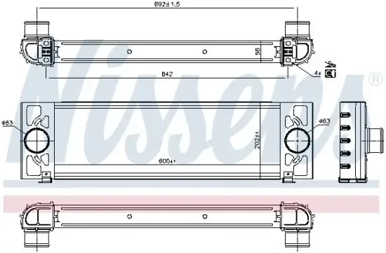 Ladeluftkühler NISSENS 96066 Bild Ladeluftkühler NISSENS 96066