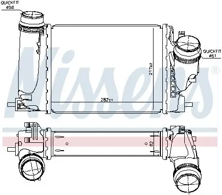 Ladeluftkühler NISSENS 961121 Bild Ladeluftkühler NISSENS 961121