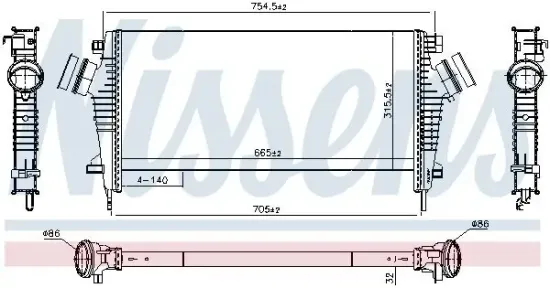Ladeluftkühler NISSENS 961252 Bild Ladeluftkühler NISSENS 961252