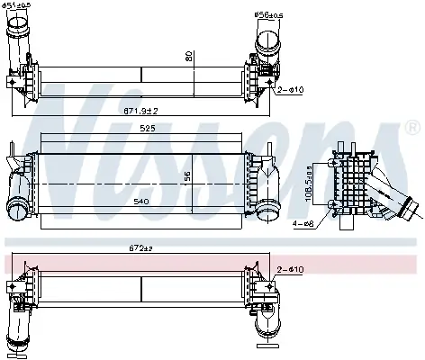 Ladeluftkühler NISSENS 961281 Bild Ladeluftkühler NISSENS 961281