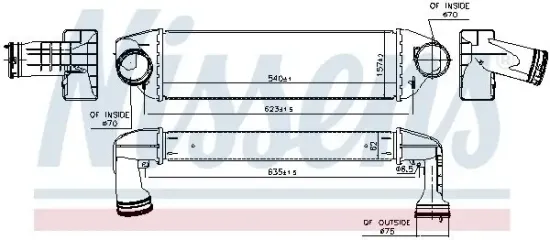 Ladeluftkühler NISSENS 96129 Bild Ladeluftkühler NISSENS 96129