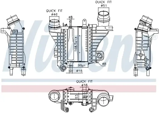 Ladeluftkühler NISSENS 961321 Bild Ladeluftkühler NISSENS 961321