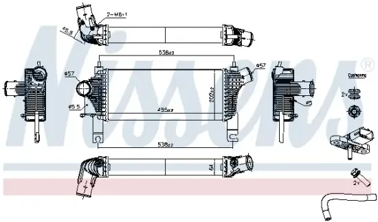 Ladeluftkühler NISSENS 961322 Bild Ladeluftkühler NISSENS 961322