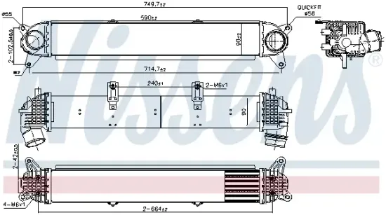 Ladeluftkühler NISSENS 961402 Bild Ladeluftkühler NISSENS 961402