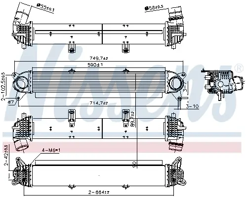 Ladeluftkühler NISSENS 961414 Bild Ladeluftkühler NISSENS 961414