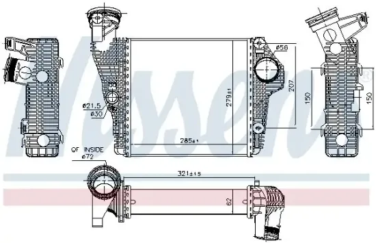Ladeluftkühler links NISSENS 961435 Bild Ladeluftkühler links NISSENS 961435