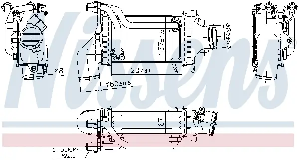 Ladeluftkühler NISSENS 961455