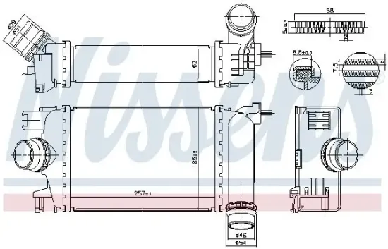Ladeluftkühler NISSENS 961526 Bild Ladeluftkühler NISSENS 961526