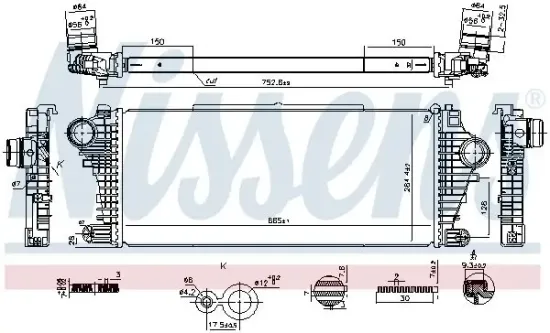 Ladeluftkühler NISSENS 961534 Bild Ladeluftkühler NISSENS 961534