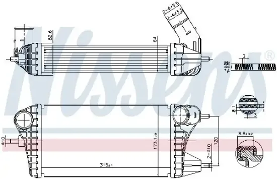 Ladeluftkühler NISSENS 961561 Bild Ladeluftkühler NISSENS 961561