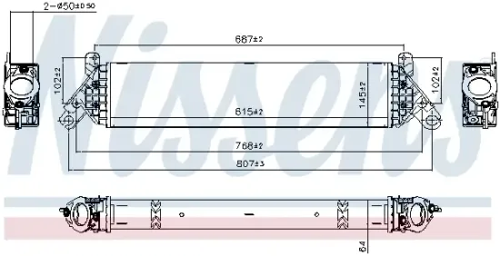Ladeluftkühler NISSENS 961766 Bild Ladeluftkühler NISSENS 961766