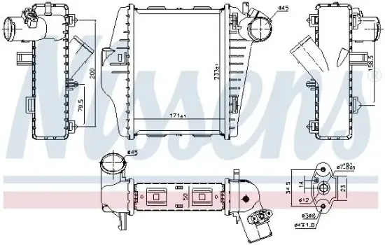 Ladeluftkühler NISSENS 96177 Bild Ladeluftkühler NISSENS 96177