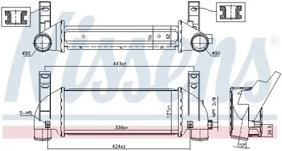Ladeluftkühler NISSENS 96219 Bild Ladeluftkühler NISSENS 96219