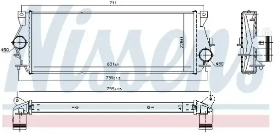 Ladeluftkühler NISSENS 96225 Bild Ladeluftkühler NISSENS 96225