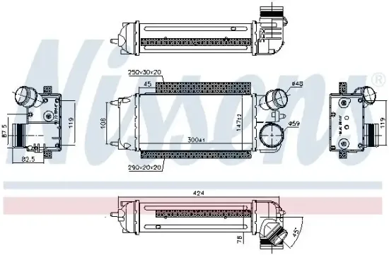 Ladeluftkühler NISSENS 96228 Bild Ladeluftkühler NISSENS 96228