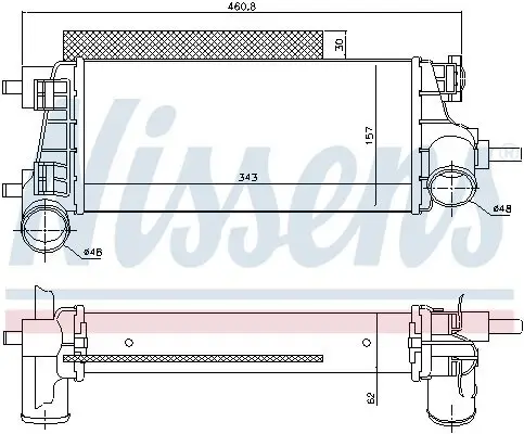 Ladeluftkühler NISSENS 96490 Bild Ladeluftkühler NISSENS 96490