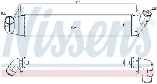 Ladeluftkühler NISSENS 96585 Bild Ladeluftkühler NISSENS 96585