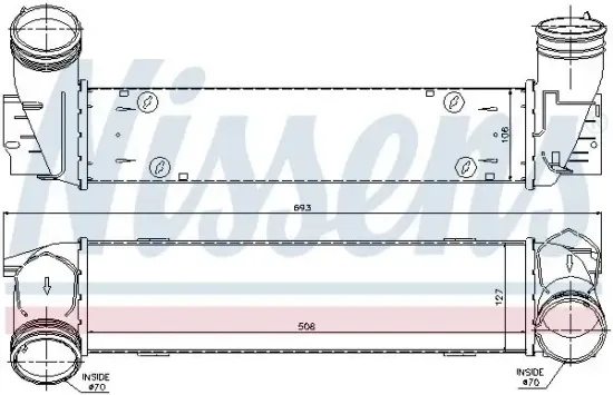 Ladeluftkühler NISSENS 96595 Bild Ladeluftkühler NISSENS 96595
