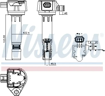 Zündspule 12 V NISSENS 966023 Bild Zündspule 12 V NISSENS 966023