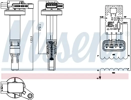 Zündspule 12 V NISSENS 966037 Bild Zündspule 12 V NISSENS 966037