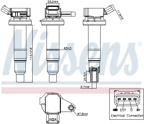 Zündspule 14 V NISSENS 966071 Bild Zündspule 14 V NISSENS 966071