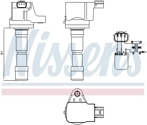 Zündspule 12 V NISSENS 966150 Bild Zündspule 12 V NISSENS 966150