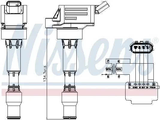Zündspule 12 V NISSENS 966196 Bild Zündspule 12 V NISSENS 966196