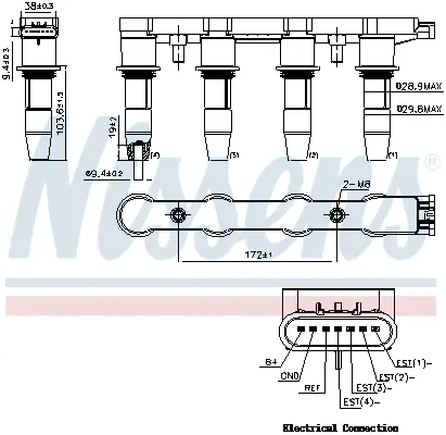 Zündspule 12 V NISSENS 966232 Bild Zündspule 12 V NISSENS 966232