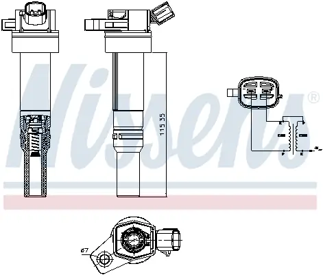 Zündspule 12 V NISSENS 966241 Bild Zündspule 12 V NISSENS 966241