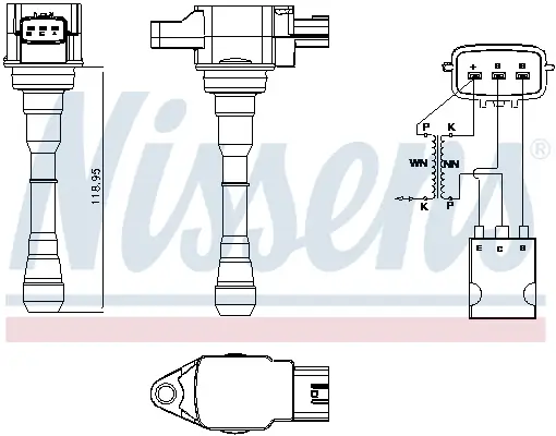 Zündspule 12 V NISSENS 966278 Bild Zündspule 12 V NISSENS 966278
