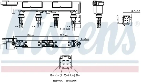 Zündspule 14 V NISSENS 966320 Bild Zündspule 14 V NISSENS 966320