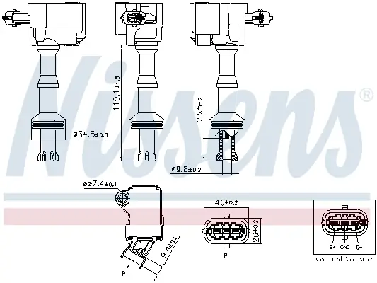 Zündspule 14 V NISSENS 966351 Bild Zündspule 14 V NISSENS 966351