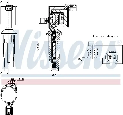 Zündspule 12 V NISSENS 966387 Bild Zündspule 12 V NISSENS 966387