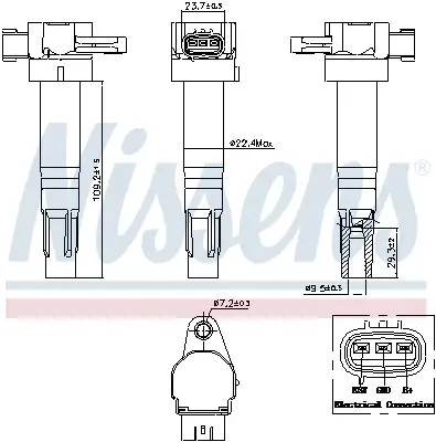 Zündspule 14 V NISSENS 966389 Bild Zündspule 14 V NISSENS 966389