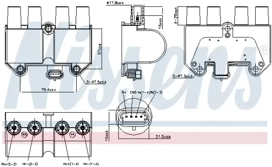 Zündspule 14 V NISSENS 966419 Bild Zündspule 14 V NISSENS 966419