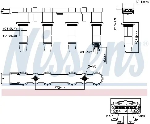 Zündspule 14 V NISSENS 966444 Bild Zündspule 14 V NISSENS 966444