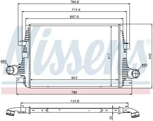 Ladeluftkühler NISSENS 96644 Bild Ladeluftkühler NISSENS 96644
