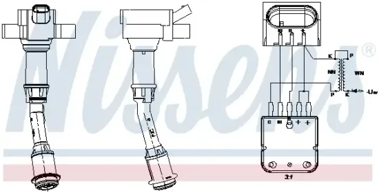 Zündspule 12 V NISSENS 966478 Bild Zündspule 12 V NISSENS 966478