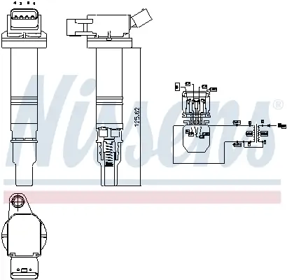Zündspule 12 V NISSENS 966555 Bild Zündspule 12 V NISSENS 966555