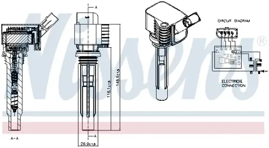Zündspule 12 V NISSENS 966637 Bild Zündspule 12 V NISSENS 966637