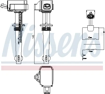 Zündspule 12 V NISSENS 966840 Bild Zündspule 12 V NISSENS 966840